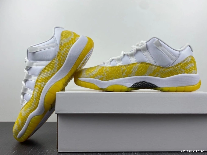 1st Kicks Air Jordan Snakeskin AH7860-107 WMNS Low 11 Yellow 0806
